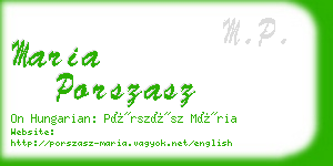 maria porszasz business card